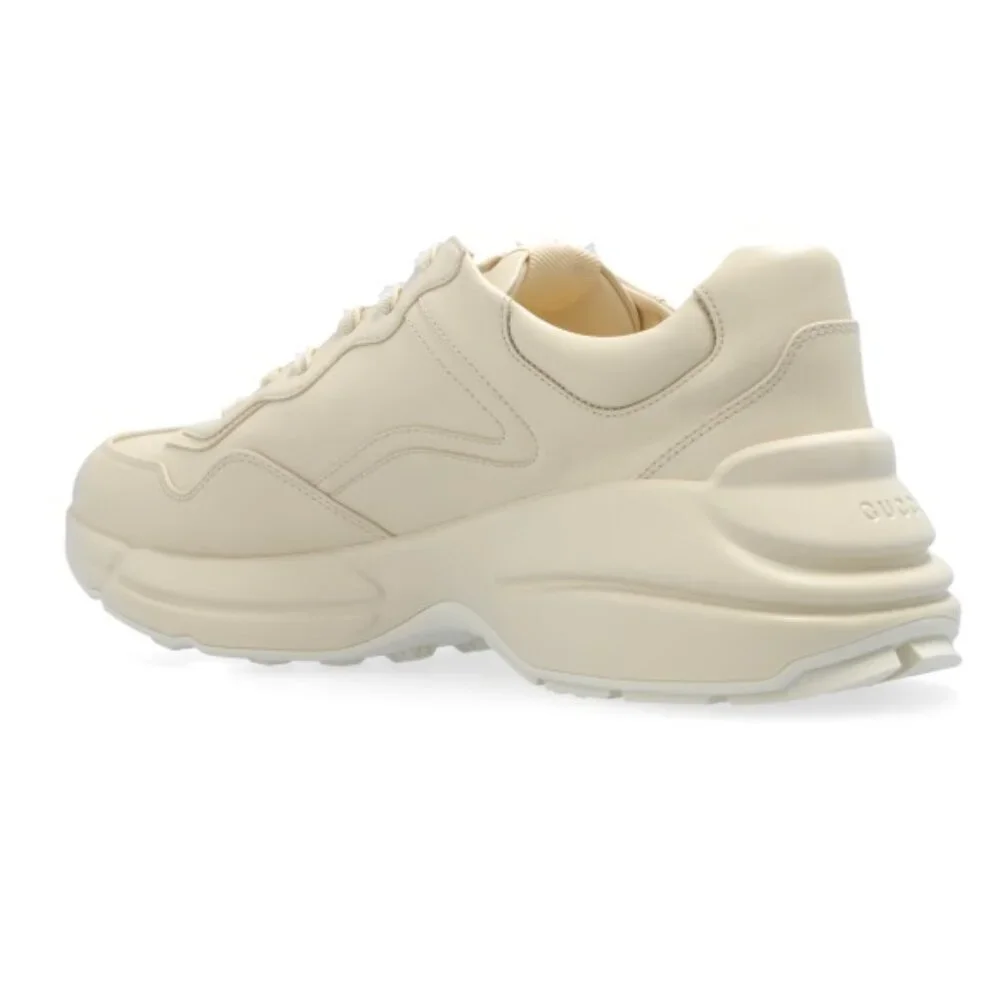 NEW GUCCI Rhyton Ivory Demetra Leather Sneakers Men’s G 8.5 / US 9 Authentic